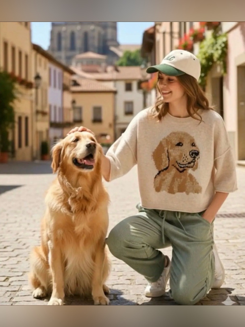 LovLov Cozy Cream Dog Portrait Sweater - Perfect for Dog Lovers
